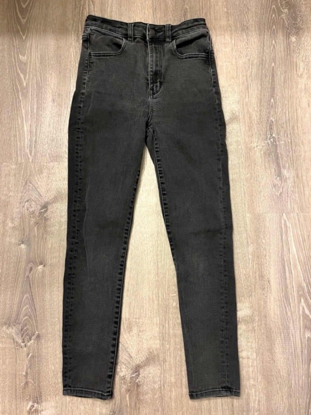 American Eagle Black Jeans Super Stretch Highest Rise Jeggings Size 6 Short